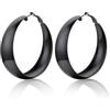 U7 Orecchini Donna a Cerchio Grande 40/60mm in Acciaio/Oro/Nero | Orecchini Cerchio Grande Donna Acciaio Inossidabile Ipoallergenico Colore Argento/Oro/Nero Stile Minimalismo Regalo Donna