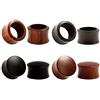 KUBOOZ (set di 4 paia Legno naturale di ebano di sandalo Tappi per le orecchie Tunnel Calibri Piercing per barella