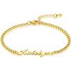 MMXX Bracciale Personalizzato con Nome per Donna con Incisione Fiore di Nascita Regolabili in Acciaio Inossidabile Bracciale con Nome Regali per Donne Festa della Mamma Compleanno