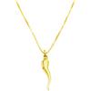 Damiano Argenti Collana Corno Portafortuna Argento Placcato Oro 18kt 50 cm | Ciondolo 20x5 mm, Chiusura a Moschettone, Realizzato in Italia, Con Scatola e Garanzia, Oro Giallo 18kt
