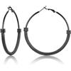 U7 Orecchini Donna a Cerchio 20-80mm in Acciaio/Oro/Nero | Orecchini a Cerchio Donna Acciaio Inossidabile Ipoallergenico Colore Argento/Oro/Nero Stile Minimalismo Regalo Donna