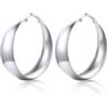 U7 Orecchini Donna a Cerchio Grande 40/60mm in Acciaio/Oro/Nero | Orecchini Cerchio Grande Donna Acciaio Inossidabile Ipoallergenico Colore Argento/Oro/Nero Stile Minimalismo Regalo Donna