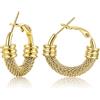 U7 Orecchini Donna a Cerchio 20-80mm in Acciaio/Oro/Nero | Orecchini a Cerchio Donna Acciaio Inossidabile Ipoallergenico Colore Argento/Oro/Nero Stile Minimalismo Regalo Donna