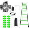 predolo Scaletta di velocità con Paracute Tile di Agilità Regolabile Dischi Segnalatori Disco per, namento All'aperto