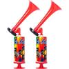 TENGMEIHUIO 2 Pezzi Tromba da Stadio,Trombetta da Stadio Forte,Tromba Stadio ad Aria Manuale Fanfare Air Horn,Estremamente Forte Trombetta,ad Aria Compressa per Feste,Partite di Calcio,Eventi Sportivi (Rosso)