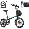 ENGWE ZIP Bici Elettrica Pieghevole, E-Bike Urbana Leggera da 16,9 kg | Autonomia di 120 km (PAS 1), Batteria Rimovibile da 36 V 10 Ah, Motore da 250 W, Sensore di Coppia e Freni Idraulici
