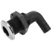FOMIYES Scarico Passascafo Angolato 20mm per Barca e Kayak, Nero | Nylon Finitura in Acciaio Inox, Uscita Rapida dei Liquidi, per Tubo di Scarico e Foro Kayak