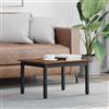Generic Tavolino Rettangolare Quercia Fumosa 60x50x36 cm | Legno ingegnerizzato, gambe metallo, superficie liscia, stile moderno, facile pulizia, pezzo centrale living