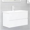 AJSEOYBS Lavandino Bagno Con Mobiletto,Set Mobili Bagno Completomobile Sottolavabo Bianco 80x38,5x45 Cm In Truciolatoadatto Per Bagno, Corridoio, Toilette, Ingresso, Soggiorno
