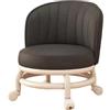 Generico Sgabello Basso con Ruote Schienale ergonomico morbido seduta bassa estetica | Sgabello Robusto a Rotelle per Uso Intensivo per casa, camera da letto, cucina, bagno, ufficio, bar, garage, salone, l