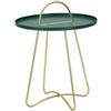 Mauro Ferretti Tavolinetto Grent cm Ø 45X59, Ferro, Verde e Oro, 59X45X45