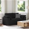 Traylux Divano a due posti, nero, 160 cm, in tessuto, moderno, con funzione relax e spazio per riporre oggetti, per soggiorno, camera degli ospiti, ufficio, salone, design durevole, traspirante