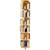 WINPANG Libreria rotante a 6 livelli, in legno massiccio, da montare, girevole a 360°, per cameretta dei bambini, soggiorno, organizer