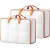 Andiker 2 borse portaoggetti in PVC trasparente, 90 l e 120 l, con doppia cerniera, impermeabili, pieghevoli, con manici resistenti, per piumini e vestiti