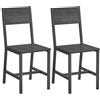 VASAGLE Sedie da Pranzo, Set di 2 Sedie da Cucina, Struttura in Acciaio, Stile Industriale, per Sala da Pranzo, Soggiorno, Cucina, Grigio Antracite e Nero Inchiostro LDC092B04
