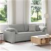Traylux Divano a 3 posti, grigio nuvola, 220 cm, in tessuto, per soggiorno, lounge imbottito, con funzione relax e spazio per riporre oggetti