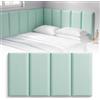 OJTOJT 4 pannelli murali 20x40 cm, per camera bimbi (Verde menta) | Wandkissen Kinderzimmer Selbstklebende, PU Wasserdicht Wandpaneel Gepolstert, 3D Wandpaneele Prallschutz für Schlafzimmer