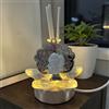 Doni Bomboniere Comunione 1 pz Lampada LED con Fiore in Cristallo con Provetta Profumatore per Ambiente con Applicazione Argento Comunione con Calice e Ostia Idee Regalo Complete Originali Economiche