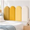 OJTOJT 4 pannelli murali 20x40 cm, per camera bimbi (Giallo burro-Crema) | Wandkissen Kinderzimmer Selbstklebende, PU Wasserdicht Wandpaneel Gepolstert, 3D Wandpaneele Prallschutz für Schlafzimmer