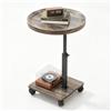 Ztexkee Tavolino con ruote Tavolino da caffè Rotazione 360° e Regolabile Altezza (49-83CM) Comodini a Forma di C per Soggiorno e Camera da Letto Marrone