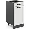 Vicco Mobiletto base per cucina R-Line, Bianco country, 40 cm | Frontale in MDF · Senza piano di lavoro · Piedini regolabili in altezza · ✓ Facile accesso · Liberamente combinabile