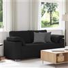 Traylux Divano a due posti, nero, 180 cm, in tessuto, imbottito, design moderno, durevole, comodo, adatto per soggiorno, camera degli ospiti, ufficio, lounge