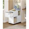 Hzuaneri Cassettiera ufficio, bianco, 60 x 34 x 70 cm, FC12103X | mobile contenitore con cassetti e vani di stoccaggio aperti, mobile con porte scorrevoli laterali