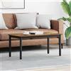 Generic Tavolino Rettangolare in Legno Vecchio 100 x 50 x 45 cm | Legno ingegnerizzato e metallo, piano spazioso, facile manutenzione, stile minimalista per soggiorno