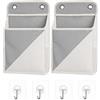 HCVERTE 2 Organizer da Appendere, Organizer Parete con 4 Ganci, Grigio | Borsa Portaoggetti da Appendere, Salvaspazio per Porta, Parete, Bagno, Camera, Ufficio e Campeggio