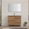 Inbagno Mobile Bagno a Terra 100 cm Rovere Africa 2 Ante 1 Cassetto e Lavabo