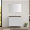 Inbagno Mobile Bagno a Terra 100 cm Bianco 2 Ante 1 Cassetto e Lavabo Integrato
