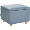 Beliani Pouf contenitore Poggiapiedi imbottito con contenitore Seduta per ingresso Blu