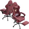 Lointain Poltrona Gamer con Massaggio Lombare e Poggiapiedi, Rosso | Sedia da Scrivania Gaming Ergonomica con Schienale Inclinabile, Poggiatesta, Braccioli Sincronizzati e Ruote PU 360° per PC