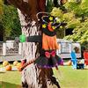 ZoneYan Decorazioni Halloween Esterno - Strega Volante Che Si Schianta Contro L'Albero 100cm, Strega Che Cade in Albero, Ornamenti per Esterni appesi a Streghe per Cortile, Giardino