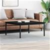 Generic Tavolino da Salotto Rovere Nero 100 x 100 x 45 cm | Legno ingegnerizzato, gambe in metallo, piano spazioso, stile minimalista, manutenzione facile