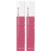 Maybelline New York Rossetto Matte SuperStay Matte Ink, Tinta Labbra a Lunga Tenuta, Colore Intenso e Vibrante, No Transfer, Lover (15), 5 ml (Confezione da 2)