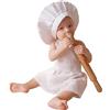 Generico Set da Cuoco per Neonato Cotone Baby Chef Grembiule e Cappello per Foto | Set Cucina Bambini Cotone Grembiule Bambino, Cappello e Grembiule Cuoco Bambino per Cosplay