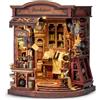 FUNPOLA Inchspace Bookstore LED Puzzle 3D in Legno DIY per Adulti | 393 Pezzi, 4-6 Horas, Design Aperto, LED Touch, Libreria Vintage, Decorazione Miniatura, Idea Regalo