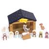 WOODENFUN Set presepe in legno con Gesù Maria Giuseppe e animali, gioco di Natale a partire dai 3 anni