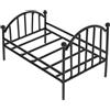 SOPOTUTU Mini Letto Casa delle Bambole in Ferro Nero per Miniature | Complemento Scena Camera, per Stanza Bimbi, Accessori per Casa delle Bambole