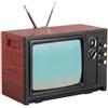 AMONIDA Mini TV retrò per Casa delle Bambole, Modello Televisivo Vintage in Miniatura in Scala 1:12, Decorazione per il Soggiorno della Casa delle Bambole, 5,1x3,8x2,4 Cm (Colore legno rosso)