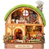 ETKVR Kit per Casa Delle Bambole in Miniatura per Adulti, Fiaba | kit fai da te per mini Casa kit Book Nook con Luce a LED, casetta in legno della foresta Dioramacon tetto soffice, 320 pezzi