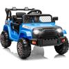 LALAHO Auto elettrica per bambini, 12 V, con telecomando 2,4 G, con musica, fari, auto elettrica per bambini dai 3 anni in su (blu 1)
