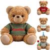 GOUFEISUN Orso Peluche Personalizzato Con Testo Nome Ricamato Sulla | 20cm, Orso Marrone Accogliente Da Con Maglia, Nome Ricamato Lavabile Per Coppie San Valentino Natale Matrimonio