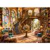 Yunlus Puzzle da 1000 pezzi per adulti Impossible 71,1 x 50,8 cm | Puzzle difficile difficile impegnativo 1000pc puzzle vetro colorato biblioteca sala spirale scala floreale puzzle 1000
