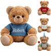 GOUFEISUN Orso Peluche Personalizzato Con Testo Nome Ricamato Sulla | 20cm, Orso Marrone Accogliente Da Con Maglia, Nome Ricamato Lavabile Per Coppie San Valentino Natale Matrimonio
