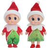 POPOYU 2 Pezzi Elfo di Natale Piccolo, Mini Pupazzo, Bambola Baby di Babbo Natale, Bebè per Ragazze e Ragazzi, Regalo di Compleanno