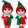 POPOYU 2 Pezzi Elfo di Natale Piccolo,Mini Elfo Natale Pupazzo,Piccoli Elfi Elfi di BabboNatale Baby BambolaNatale,Elfo.di NatalePiccolo Bambola MiniElfi Bebè per Ragazze Ragazzi CompleannoNatale
