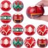 Anboor 12 palline antistress natalizie, a forma di albero di Natale, Babbo Natale, kawaii, squishy, regali per feste, riempitivi per sacchetti regalo (6,3 cm)