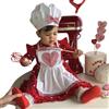 Generico Set da Cuoco per Neonato Cotone Baby Chef Grembiule e Cappello per Foto | Set Cucina Bambini Cotone Grembiule Bambino, Cappello e Grembiule Cuoco Bambino per Cosplay